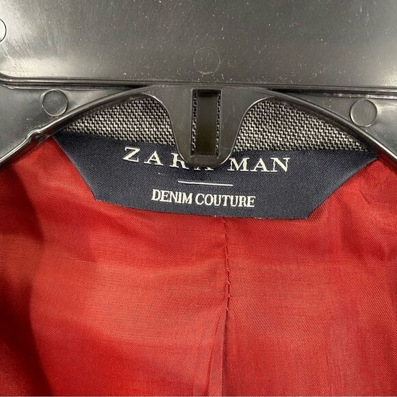 Zara Gray Sport Coat with Red Lining and Notched Lapels size 40 - Picture 2 of 4